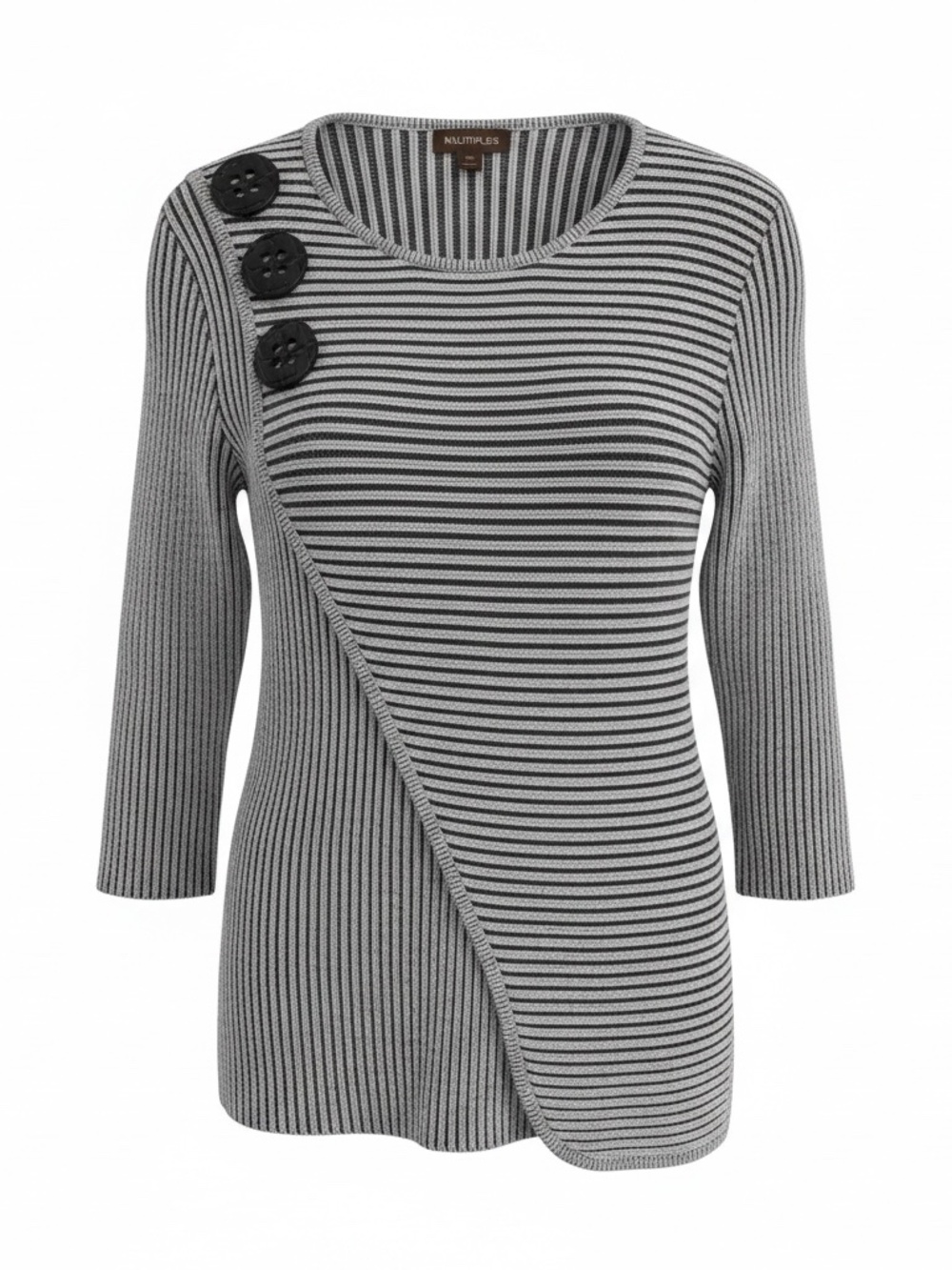 Multiples Top Women's Pullover Sweater - Size XL - buttons - ¾ Sleeves